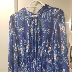 Royal blue print dress Size M